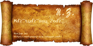 Mátyássy Zoé névjegykártya